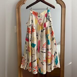 VINTAGE Art Teacher 🖼️ Vibes Scribble Paint Colorful Maxi Full Length Skirt